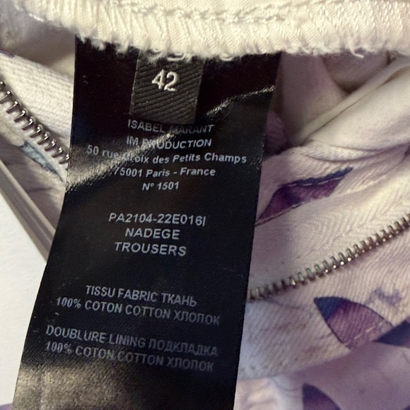 Isabel Marant floral jeans, and WBT, 100% stiff cotton EU size 42 - Picture 4 of 5